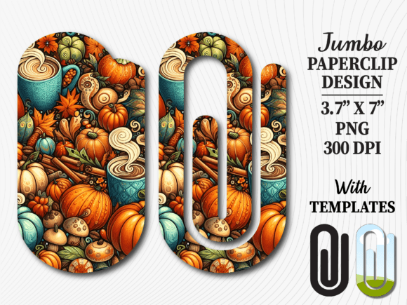 Autumn Pumpkin Spice Jumbo Paperclip Graphics