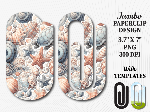 Beach Seashell Coastal Jumbo Paperclip Graphics