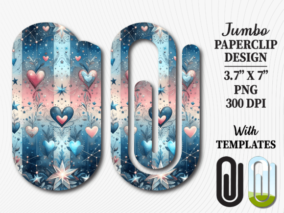 Blue Night Stars Jumbo Paperclip Design: Graphics for Crafts