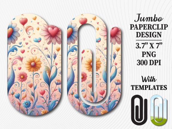 Boho Floral Wildflower Jumbo Paperclip Graphics