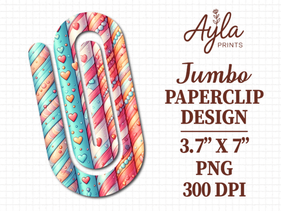 Bright Candy Stripe Jumbo Paperclip: Graphics for Crafts & Playful Branding
