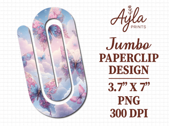 Butterfly Cloud Sky Jumbo Paperclip PNG: Graphics for Crafts & Local Branding