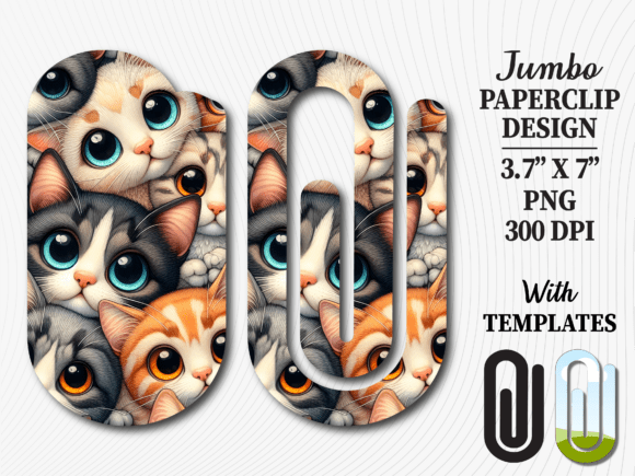 Cute Kawaii Kitten Cat Jumbo Paperclip