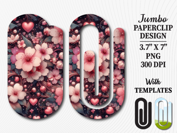 Dark Cherry Blossom Jumbo Paperclip PNG — Graphics & Crafts