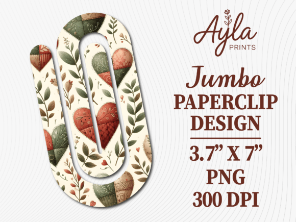 Floral Heart Valentines Day Paperclip