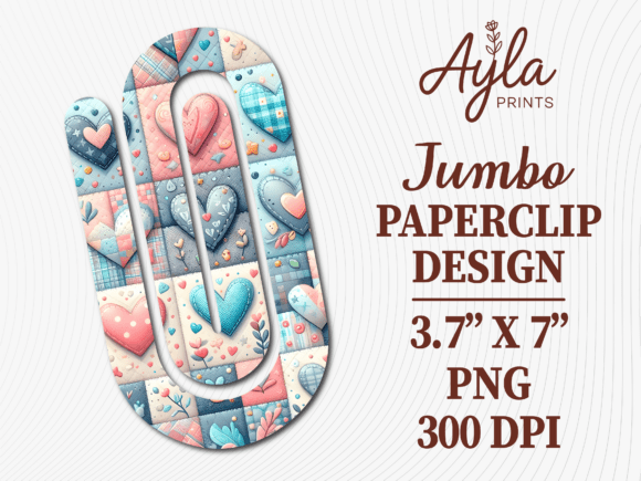 Gingham Heart Valentines Day Paperclip Graphics
