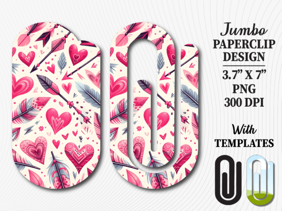 Heart Arrow Valentines Day Paperclip Graphics & Crafts