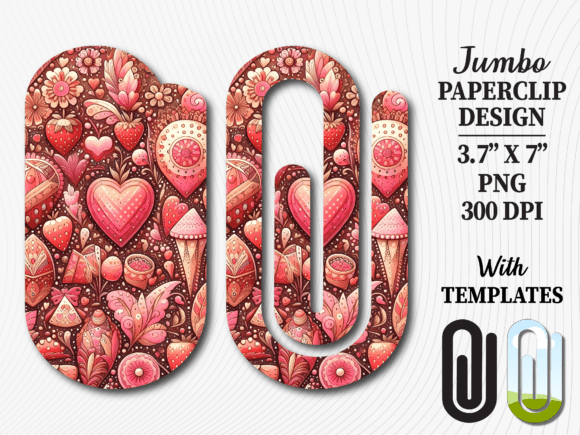 Heart Love Valentines Jumbo Paperclip Graphics & Crafts