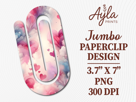 Ink Watercolor Clouds Jumbo Paperclip Graphics for Crafts