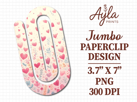 Pastel Pink Hearts Valentines Paperclip Graphics for Crafts