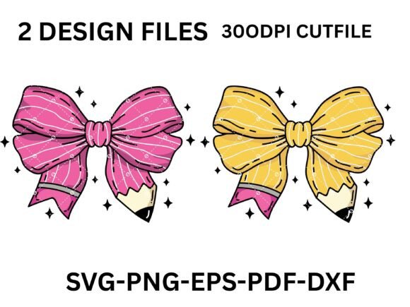 Pencil Bow SVG: Coquette Graphics for T-Shirt Designs