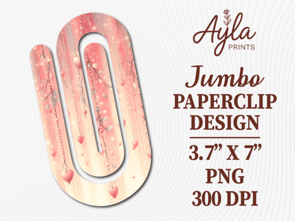 Pink Aesthetic Sparkle Jumbo Paperclip Graphics for Crafts
