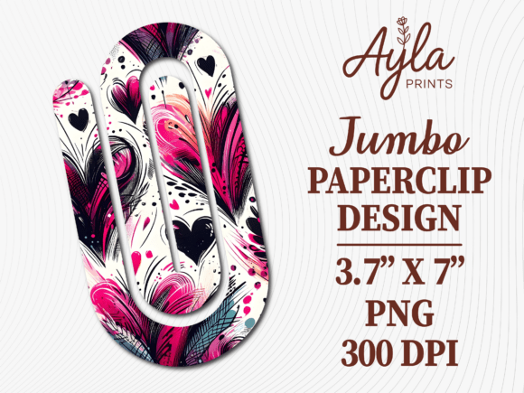Pink Heart Valentine Day Jumbo Paperclip Graphics & Crafts