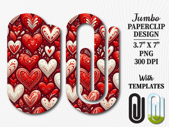 Quilted Heart Valentines Day Paperclip Graphics