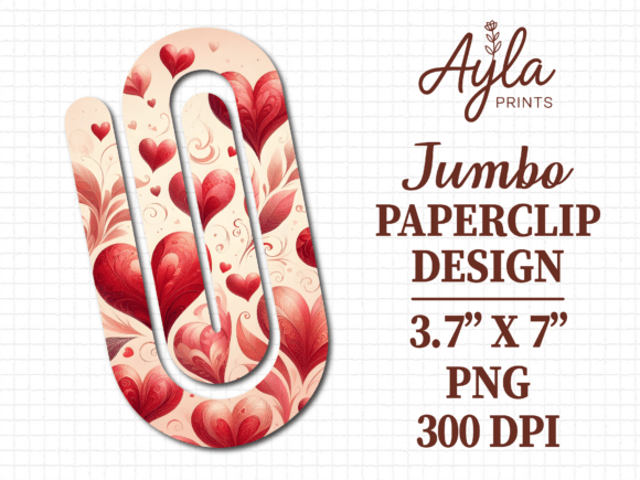 Red Heart Love Jumbo Paperclip PNG: Graphics for Crafts-Driven Branding