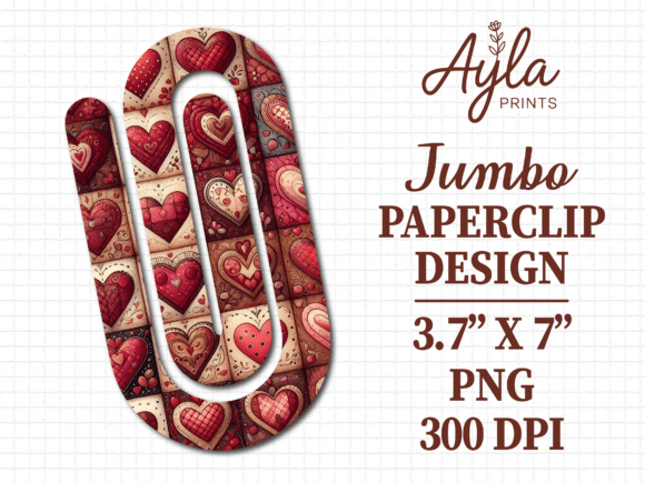 Red Valentines Day Heart Jumbo Paperclip