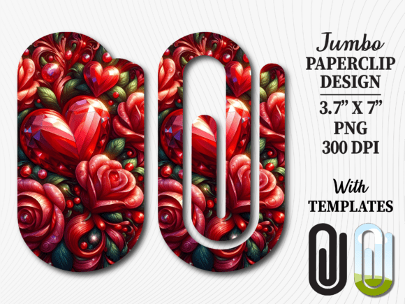 Rose Heart Valentines Day Paperclip Graphics & Crafts