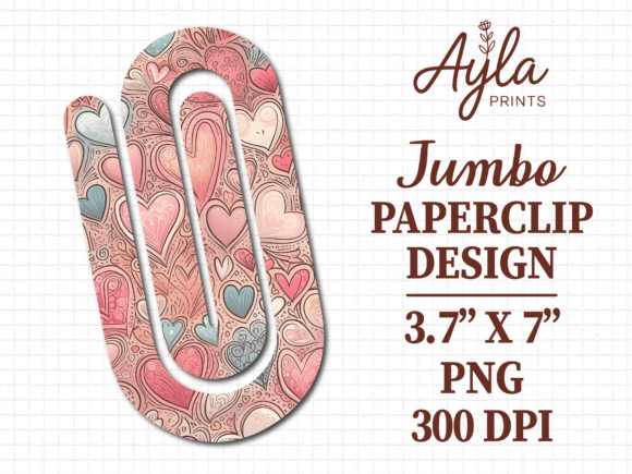 Shabby Chic Pastel Heart Jumbo Paperclip