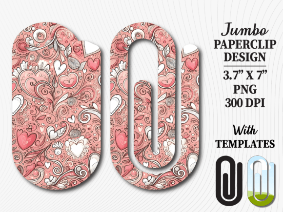 Shabby Chic Swirl Jumbo Paperclip Graphics