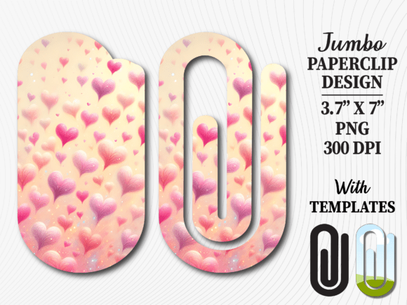Soft Pink Bokeh Heart Jumbo Paperclip Graphics
