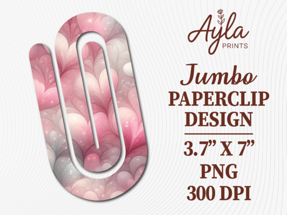 Valentines Day Heart Jumbo Paperclip Graphics for Crafts
