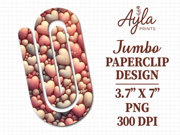 Valentines Day Heart Mix Jumbo Paperclip Graphics for Crafts
