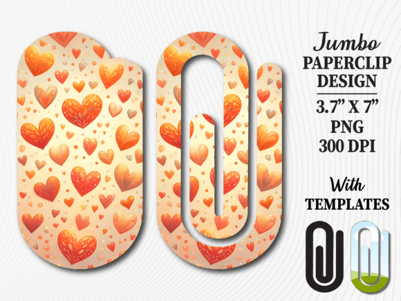 Valentines Day Hearts Jumbo Paperclip: Graphics for Crafts & Local Branding