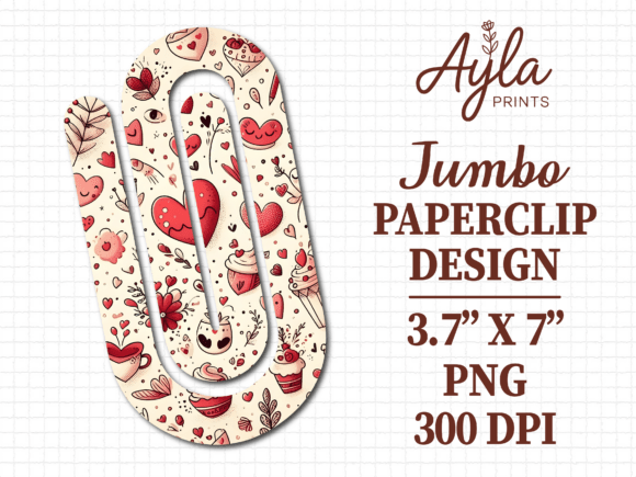 Valentines Day Love Pattern Paperclip