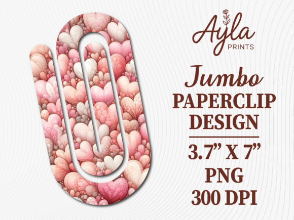 Valentines Day Pink Soft Heart Paperclip Graphics