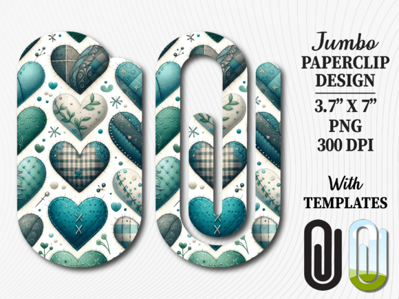 Valentines Day Plaid Heart Paperclip PNG: Graphics for Crafts & Local Branding