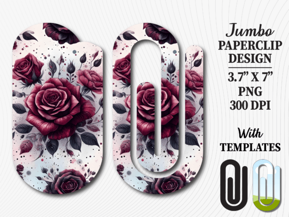 Vintage Dark Rose Jumbo Paperclip Graphics & Crafts