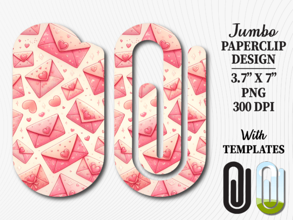 Watercolor Love Envelope Jumbo Paperclip Graphics