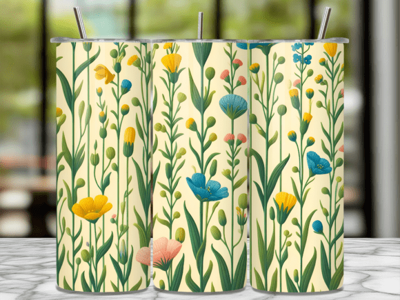 Wildflower Meadow Pattern Tumbler Wrap: Graphics for Tumbler Wraps & Handmade Business